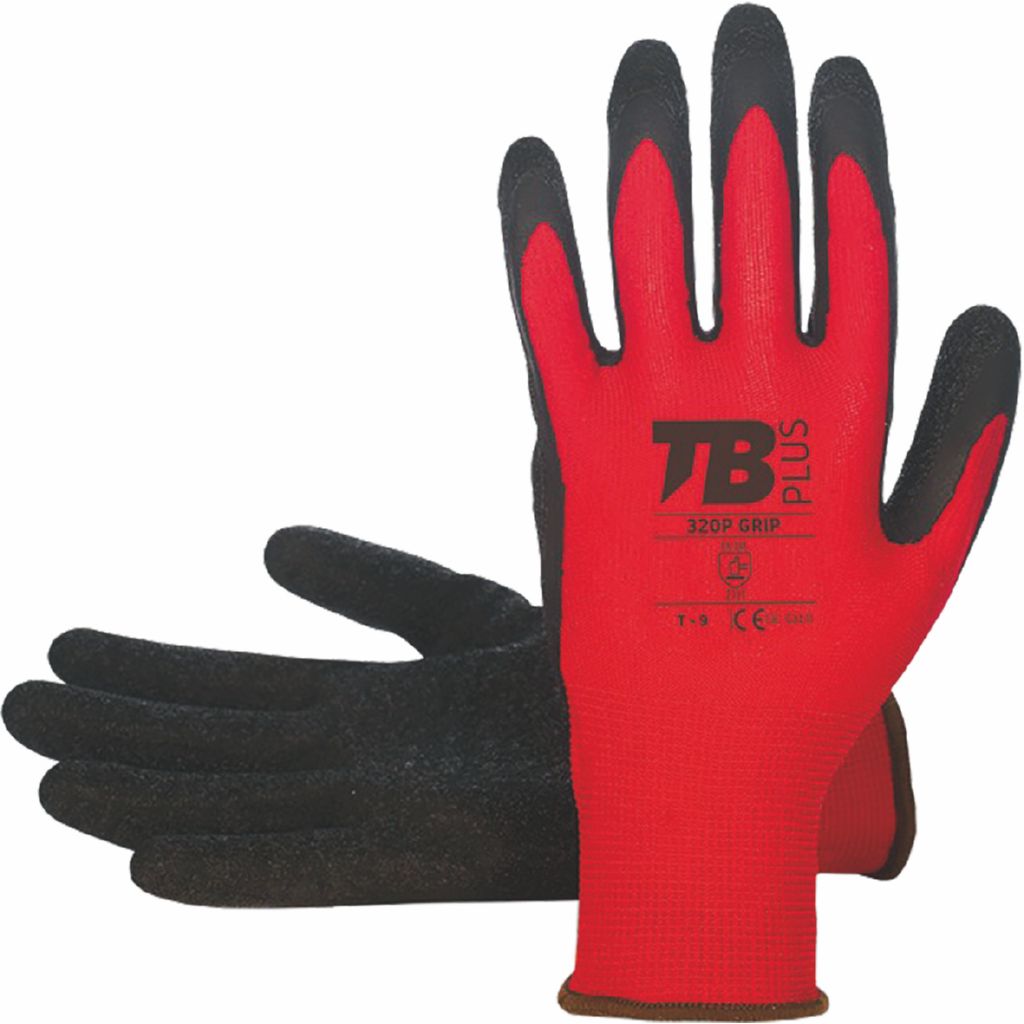 GUANTE LATEX RUGOSO 320P GRIP ROJO