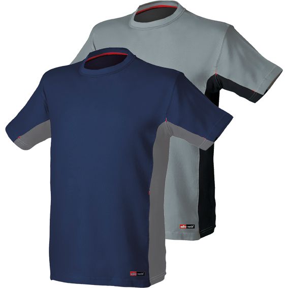 CAMISETA STRETCH 8175 AZUL/GRIS T-L