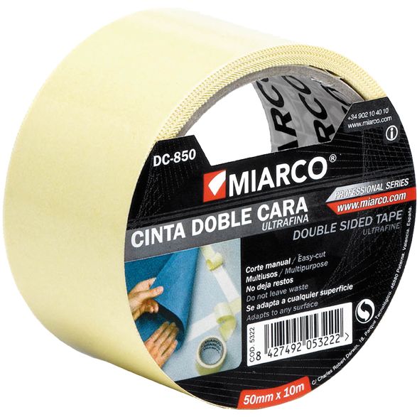 CINTA DOBLE CARA DC850-38MMX10M POLIPRO.