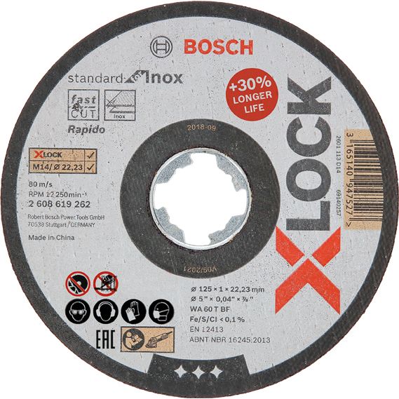 DISCO X-LOCK STAND.INOX 125X1X22,23MM