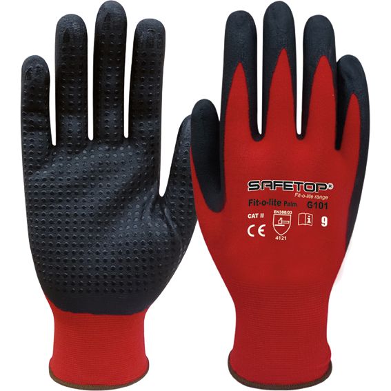 GUANTE FIT-O-LITE NITRILO G101 T-07 ROJO