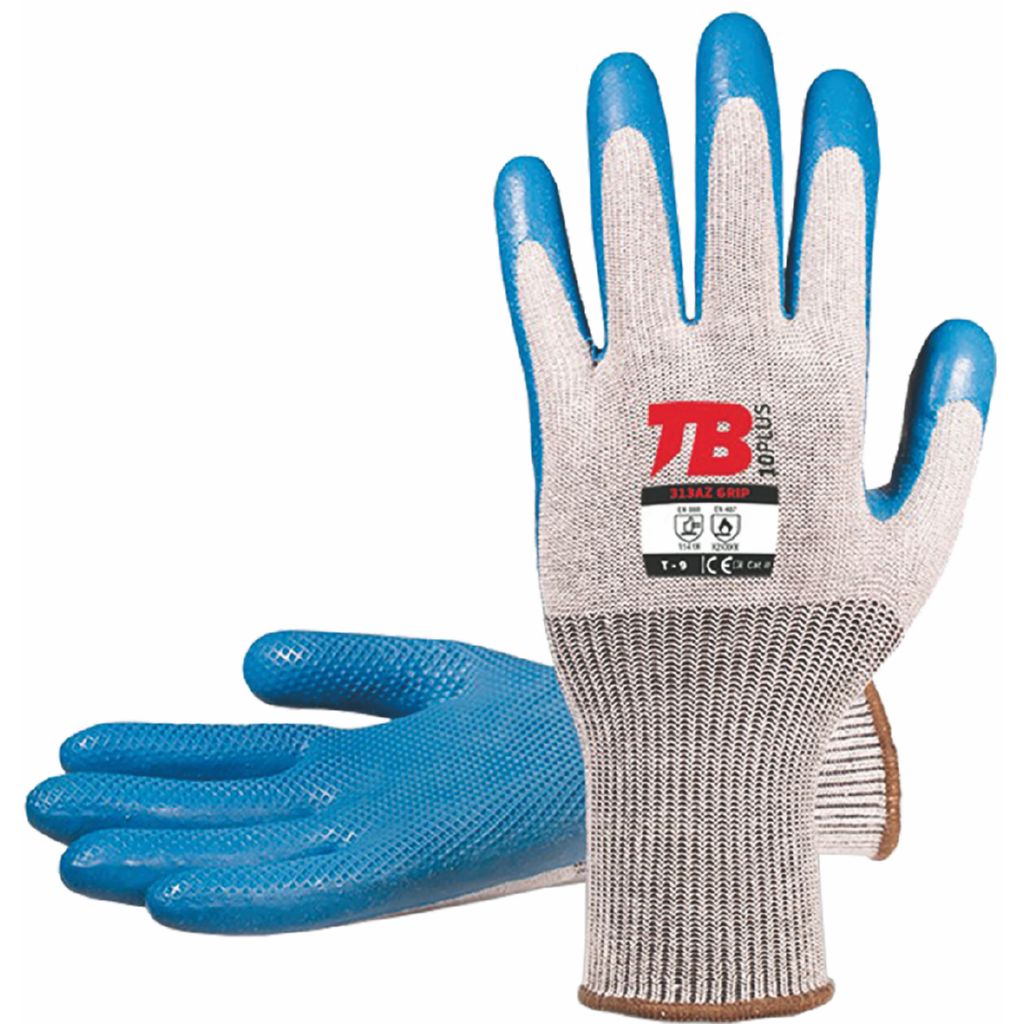 GUANTE LATEX 313AZ GRIP T-07 AZUL