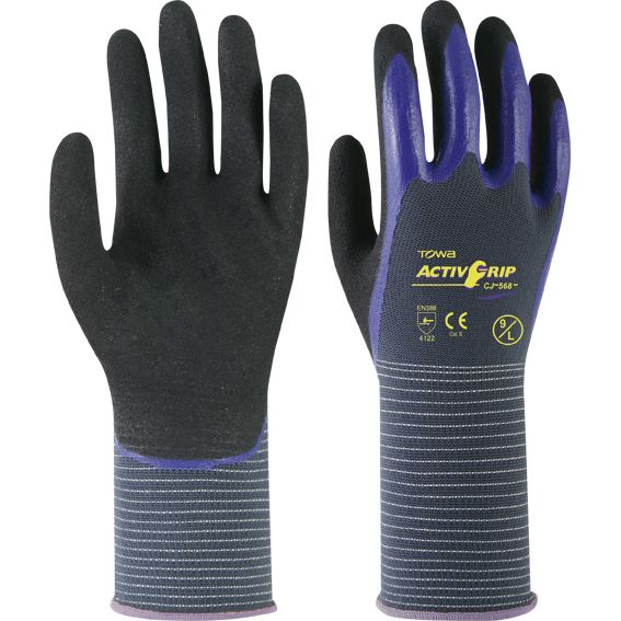 GUANTE NYLON ACTIVGRIP CJ568 T-8 GR/AZ