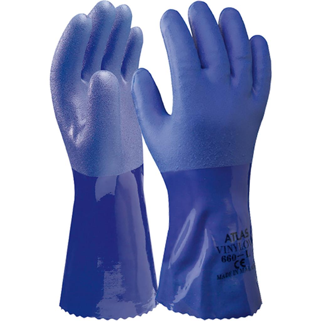 GUANTE PVC SHOWA 660 T-09 AZUL