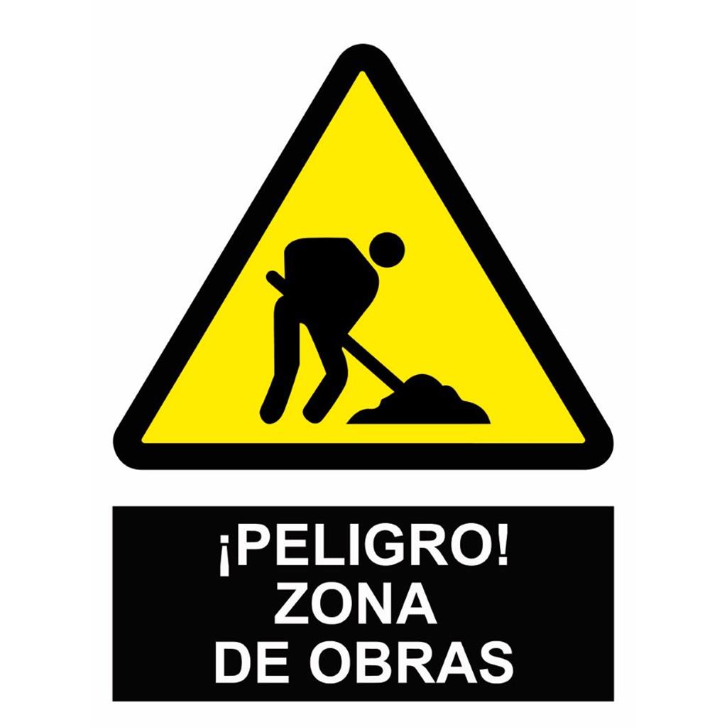 SEÑAL PELIGRO ZONA DE OBRAS SA1042 40X30